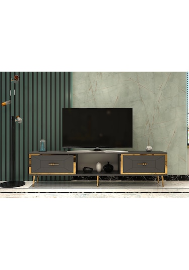 Arnoct Tv Sehpası Antrasit-altın