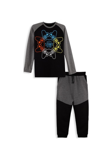Denokids Let's Play Erkek Çocuk T-shirt Pantolon Takım Renkli