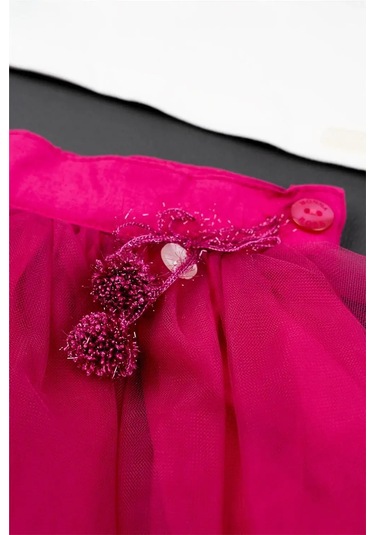 Kız Bebek Pembe Beyaz Tişört Tüllü Şort Mevsimlik Takım Pembe