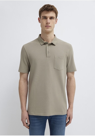 Mavi - Cepli Bej Polo Tişört 0613465-70352