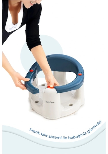 Babyjem Önden Açılır Mama Sandalye Oturağı Ve Minderi - 2 ' Li Set İndigo Mavi