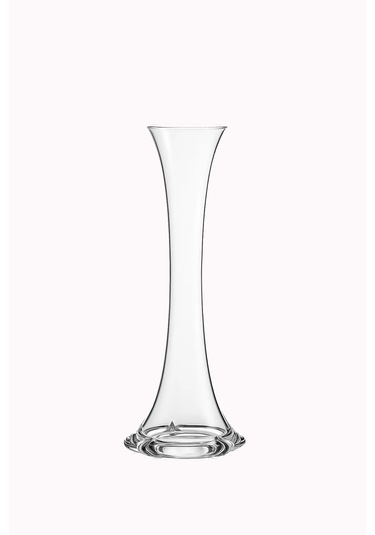 El Yapımı Fil Ayağı Vazo Cam Vazo 40cm İnce Belli Vazo Şeffaf Ren