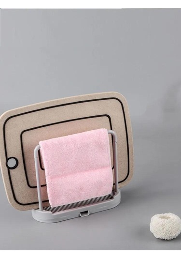 Honmex Beyaz Abs Plastik Mutfak Sponge Ve Sabun Tutucu, Sızıntı Tepsili Organizatör, 20.5x9.5x20.5 Cm, 1 Adet Beyaz