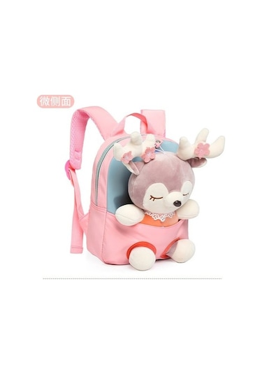 Didadodo Hcx Karikatür Peluş Bölünmüş Geyik Çocuklu Küçük Sırt Çantası Pembe
