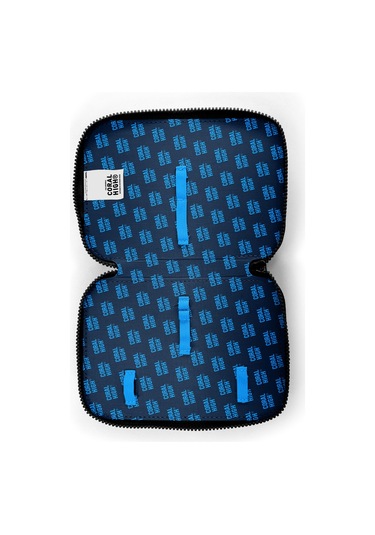 Coral High Kids Futbol Desenli Çift Katlı Kalem Çanta 11153 Siyah - Gri