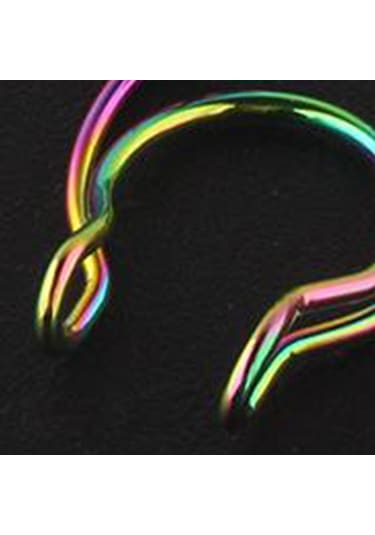 Suntek Paslanmaz Çelik Burun Halkası 8mm Döngü Çember Renkli Çok Renkli