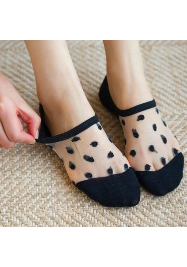 Bolero Bayan Puantiyeli 3'lü Şeffaf Babet Çorap Çok Renkli