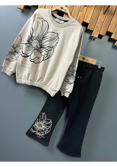 Kız Çocuk İspanyol Paca 2'li Takım Bej