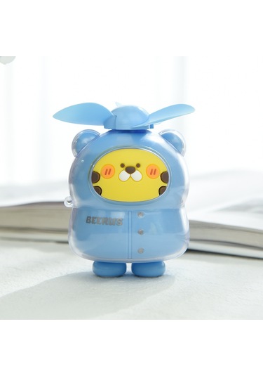 Aurora Karikatür Sevimli El Tipi Mini Fan Usb Şarjocuk Taşın Değil Fan Mavi