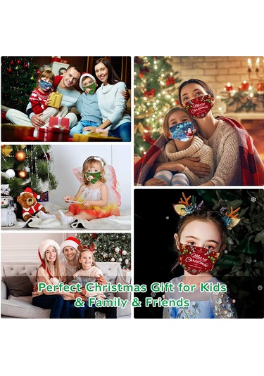 Wezone "yeniden Kullanılabilir Yıkanabilir Noel Desenli Maske - Çocuk Ve Yetişkinler İçin Rahat Koruma" Çok Renkli