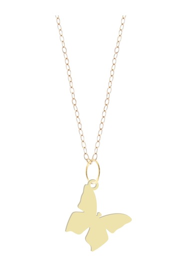 Altın Plakalı 14 Ayar Kelebek Figürlü Sevgililer Günü Hediyesine Özel Altın Kolye-839 Kelebek-2
