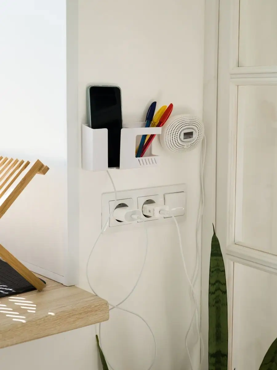 İportee Duvara Monte Edilen Uzaktan Kumanda Ve Telefon Tutucu Organizer 75777257 Beyaz