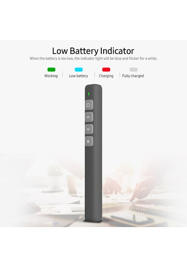 Geeksen 2.4g Kablosuz Ppt Laser Kumanda Kalemi - 100m Uzaklıkta Sayfa Değiştirme, Kırmızı Işık Gösterge, Usb Alıcı İle Hızlı Kurulum, Beyaz