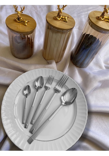 Çatal Kaşık Seti 30 Parça 6 Kişilik Hasır 18/0 Kalite