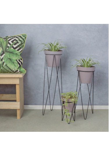 Metal Çiçeklik. Ayaklı Iskandinav Saksı Tutucu 3 ‘Lü Set Wd-255