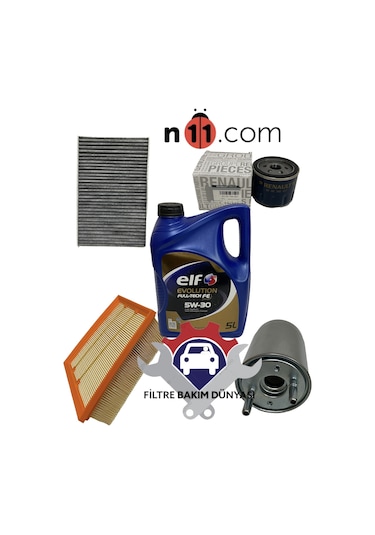 Renault Fluence 1.5 Dci Filtre Bakım Seti Elf Seçenekli Ürünler 412651384