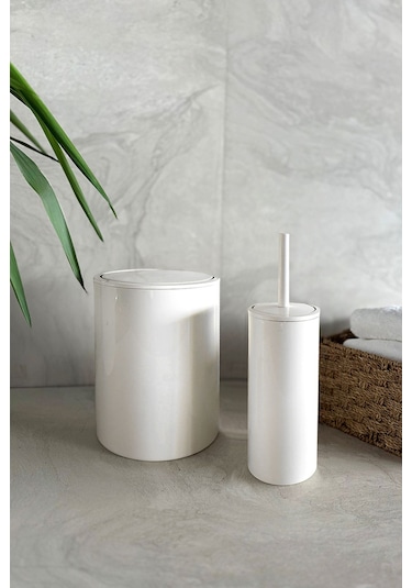 Prima Nova Flores 2'li Banyo Seti - Beyaz Beyaz