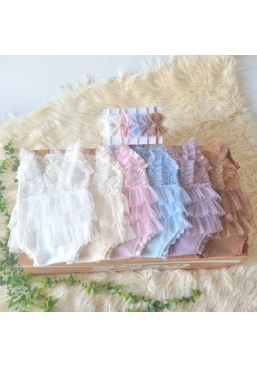 Born Girl Photoshoot Kıyafet - Fotoğraf Prop Ve Resim Prop İçin Dantel Romper Prenses Kostümü Çok Renkli