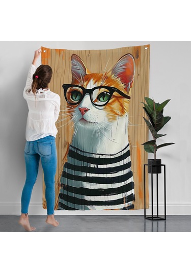 Cool Kedi Duvar Örtüsü-7644