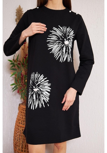 Darlin Moda Siyah Düğme Detaylı Tunik DM60346 Siyah