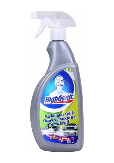 HighGenic Paslanmaz Çelik Yüzey ve Ankastre Temizleyici 1000 ml