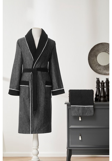 Özdilek Maskülen Erkek Bornoz Seti 479846 Siyah