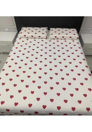 Totem Desenli Lastikli Çarşaf Seti - Tek/ Çift/ Battal Boy Kırmızı