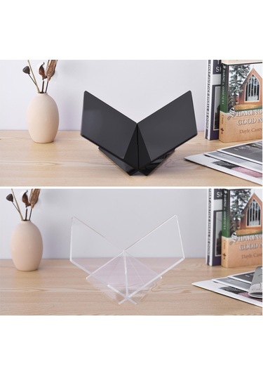 Siyah Akrilik Kitap Standı Sergileme Rafı Yemek Kitabı Tarifi Menü Dergileri Hikaye Kitabı İçin X Şekilli Kitap Rafı