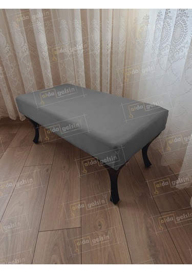 Ayak Ucu Kapı Önü Antre Düz Bench Puf Orta Sehpa Siyah Ayak 100 45 Gri