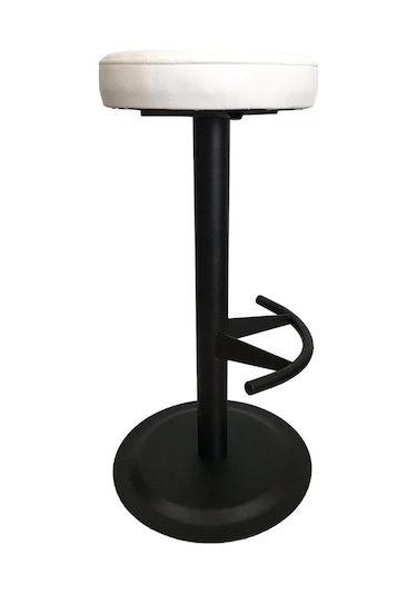 Bar Sandalyesi Bar Taburesi Beyaz Deri Oturak Çok Renkli