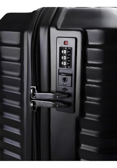 Orta Boy %100 Polikarbon Valiz Siyah 1819 Siyah