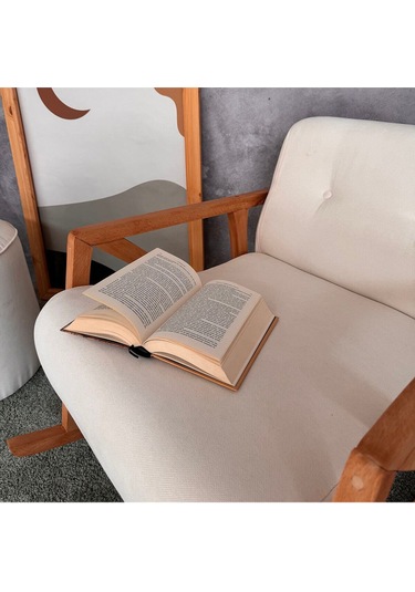 Nini Sallanan Ahşap Berjer Beyaz