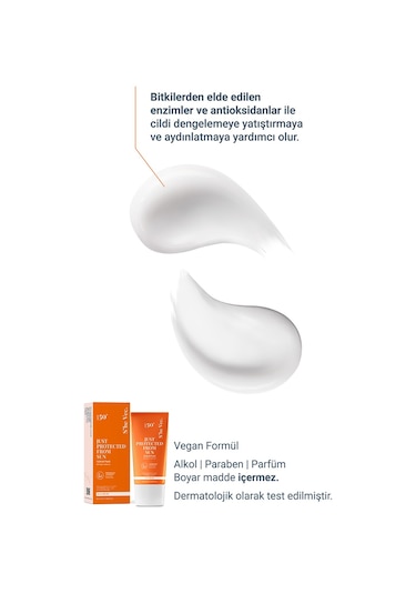 She Vec Just Protected From Sun Aydınlatıcı ve Leke Karşıtı Güneş Koruyucu Krem SPF50+ 50 ML