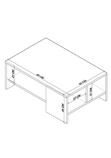 Liri Orta Sehpa Traverten Mermer Desen - Sandık Ceviz