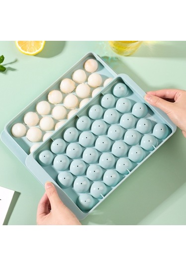 33 Izgara Yuvarlak Buz Hokey Kalıbı Kapaklı Buz Kutusu Küçük Mermer Buz Tepsisi, Rastgele Renk Dağıtım, Size:small Blue Diğer