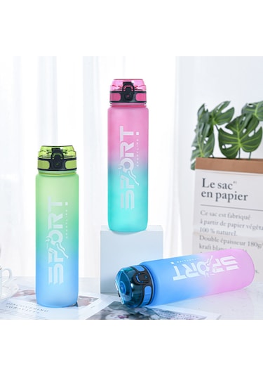 Teltree Sporcu Su Matarası - 800ml/1000ml Kapaklı, Taşınabilir, Hafif Ve Şık Çok Renkli