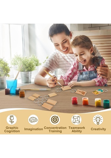 Gatherco 25 Adet Ahşap Anahtarlık Boşluğu Ahşap Anahtarlık, Tamamlanmamış Boş Anahtarlıklar Toplu, Kişiselleştirilmiş Gravür Boş Anahtarlıklar