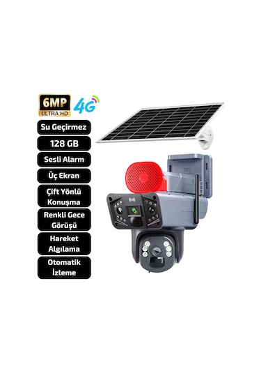 O-kam 4g Sim Kartlı Kablosuz Güneş Panelli Solar Güvenlik Kamerası
