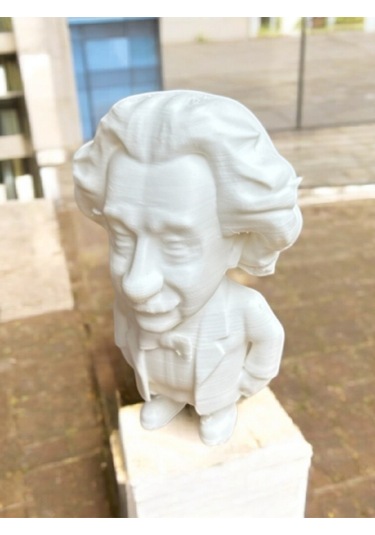 Einstein Karikatür Büst - 3d Baskı 16 Cm Pla Malzeme 3 Renk Seçeneği