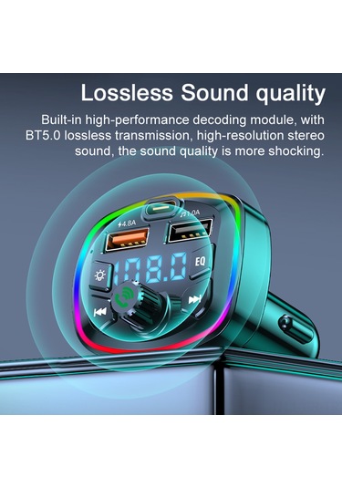 Singree Bt5.0 Araç Mp3 Çalar - Fm Vericili, Çift Usb Ve Pd Hızlı Şarj, Eller Serbest Konuşma, Tf Kart Desteği