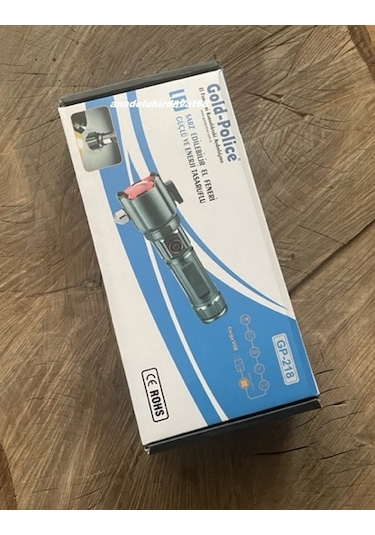 Gld 218 Pro El Feneri Şarjlı Lamba Projektör Uzun Menzilli Çekiç Kamp Feneri Siyah