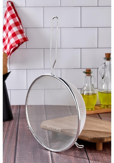 Tencereye Takılan 22 Cm Lüks Orta Boy Çelik Tel Süzgeç & Kevgir Diğer