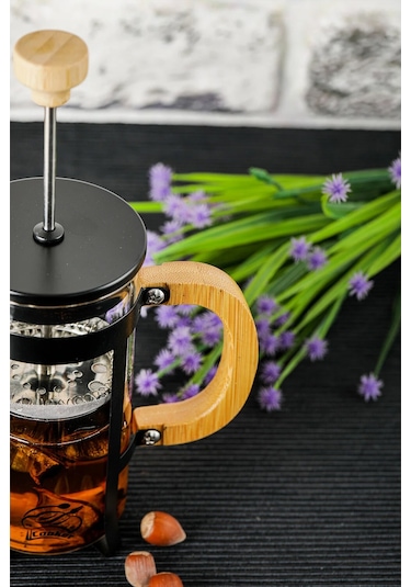 Lüx Cam 350 Ml French Press Siyah Asorti