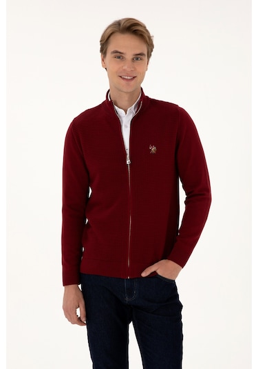 U.s. Polo Assn. Erkek Bordo Hırka Triko 50307800-vr014 Bordo