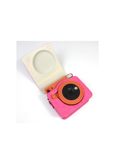 Butu Instax Square Sq1 Kamera Çantası İçin Pu Deri Kamera Kılıfı - Gül