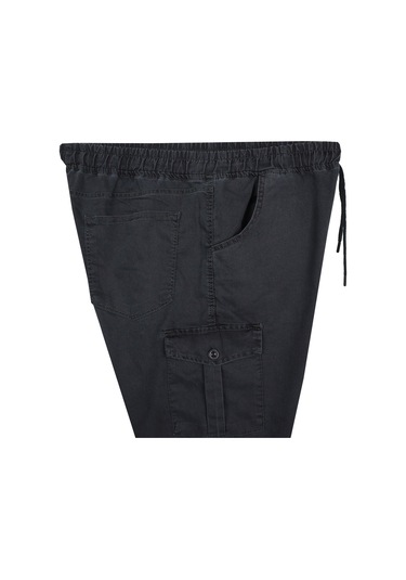 Erkek Büyük Beden 100-156 Kilo Arası İçin Uygun Kargo Cepli Jogger Kot Pantolon Siyah