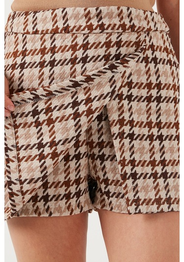 Lela Pamuk Karışımlı Regular Fit Kışlık Bayan Şort Etek 61100015 Kahve