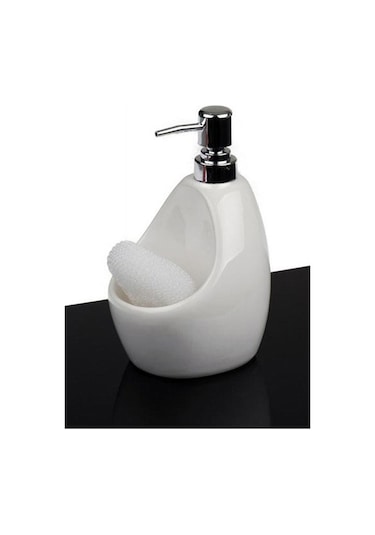 Fame Kitchen Sıvı Sabunluk Süngerli Beyaz Un64b