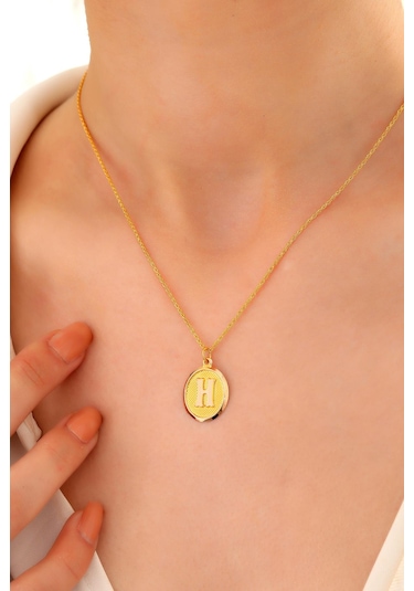 Sefa Gold 14 Ayar Altın Nostalji H Harfi Halat Zincir Kolye