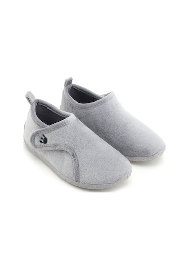 Gezer Kışlık Kız Çocuk Rahat Taban Cırt Cırtlı Ayarlanabilir Ev Okul Kreş Panduf Ayakkabı Gri